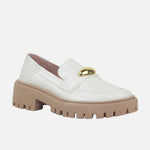 Mocasin tractorado ombra de sintético para mujer - Hueso