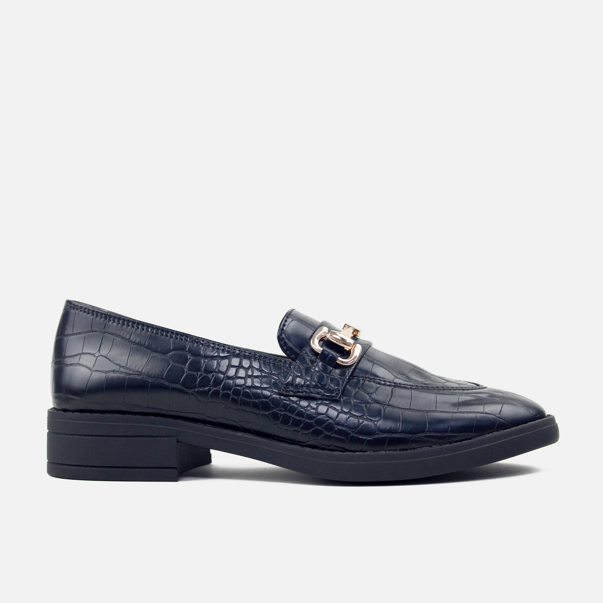 Mocasin plano valeria de sintético para mujer - Negro