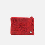 Monedero red de cuero para mujer - Rojo