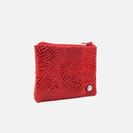 Monedero red de cuero para mujer - Rojo