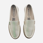 Mocasin plano ema de cuero para mujer - Champaña