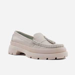 Mocasin tractorado elsa de cuero para mujer - Rosado