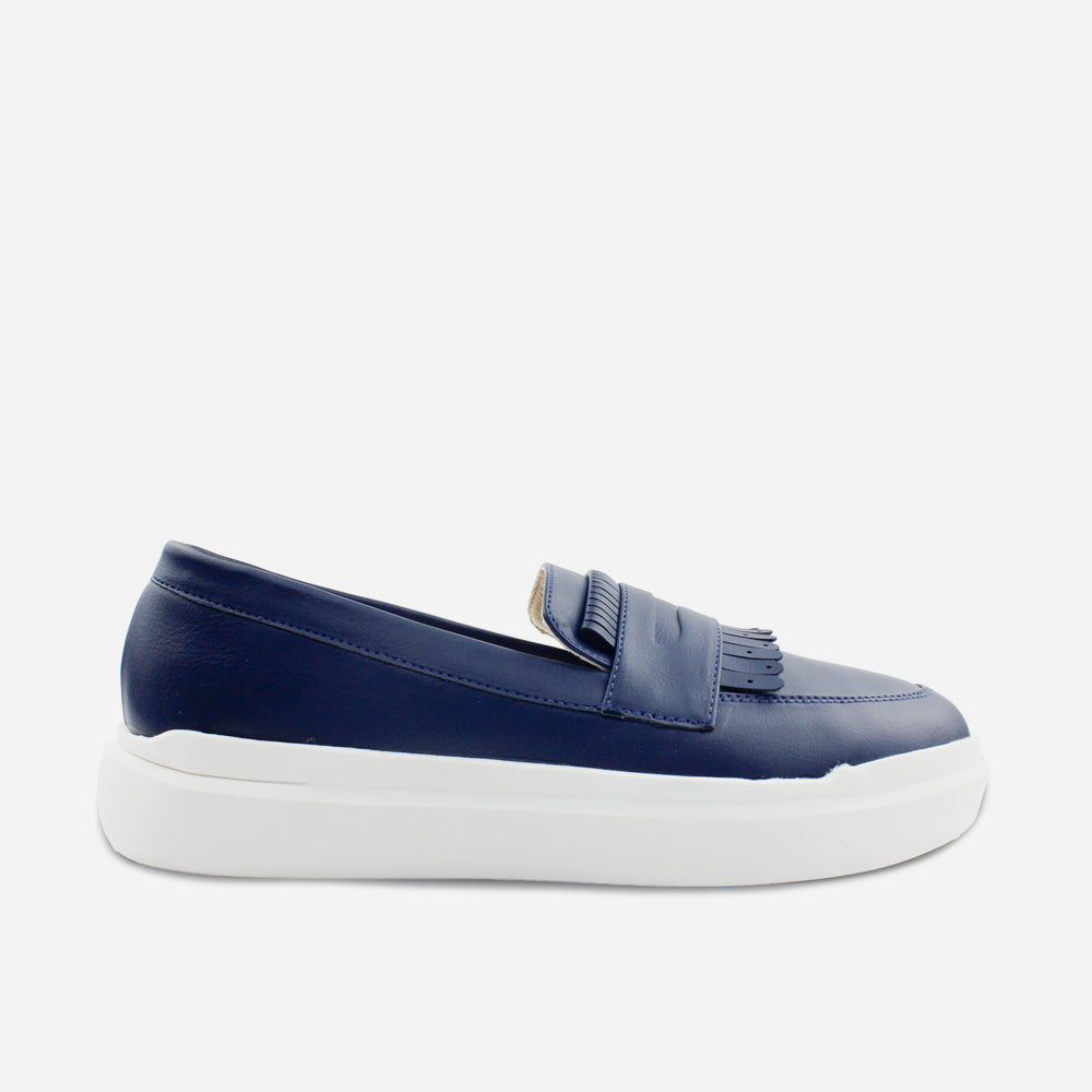 Mocasin plataforma gema de sintético para mujer - Azul