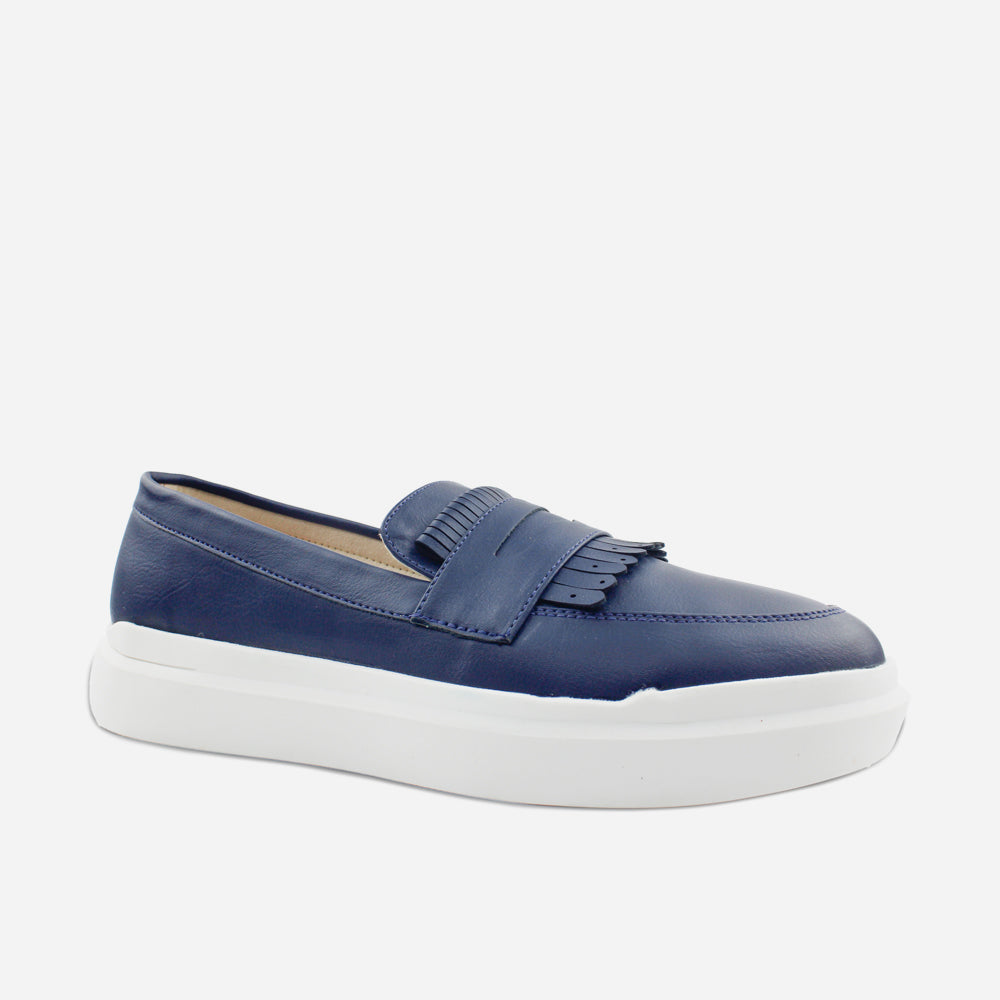 Mocasin plataforma gema de sintético para mujer - Azul