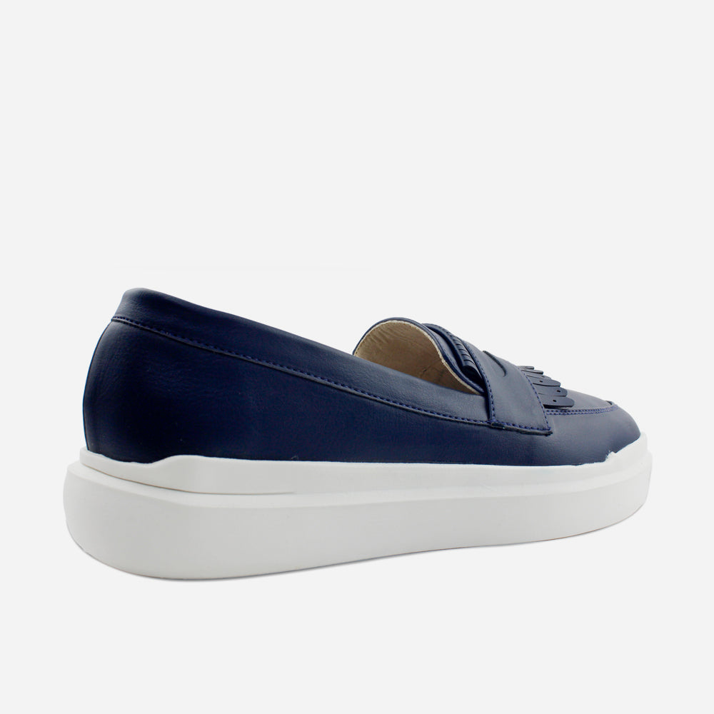 Mocasin plataforma gema de sintético para mujer - Azul