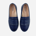 Mocasin plataforma gema de sintético para mujer - Azul