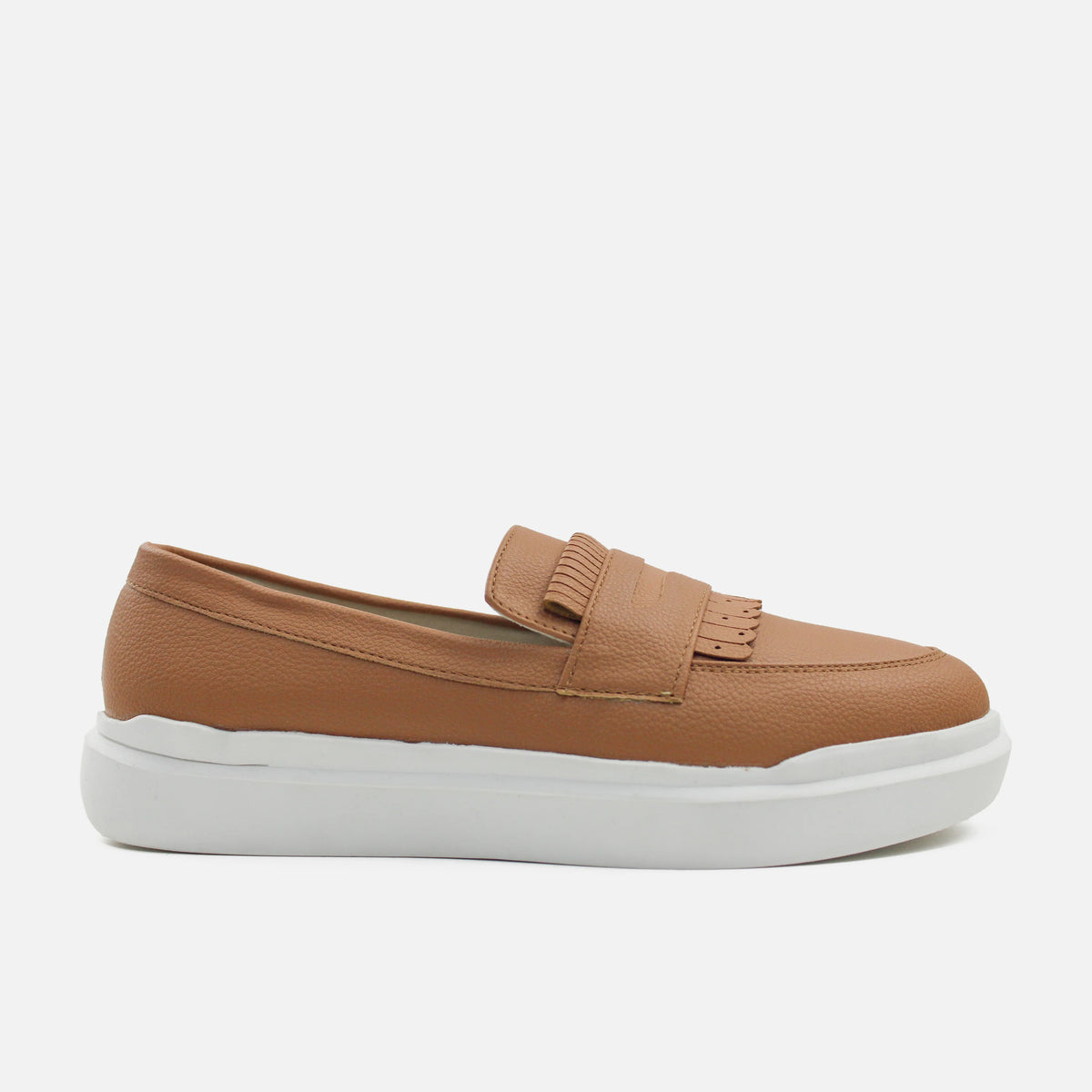 Mocasin plataforma gema de sintético para mujer - Miel
