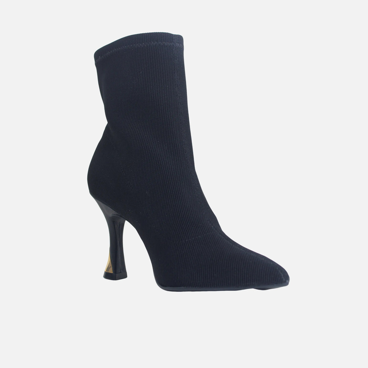 Botin tacon marea de textil para mujer - Negro