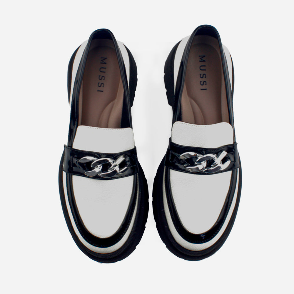 Mocasin tractorado flavia de sintético para mujer - Blanco