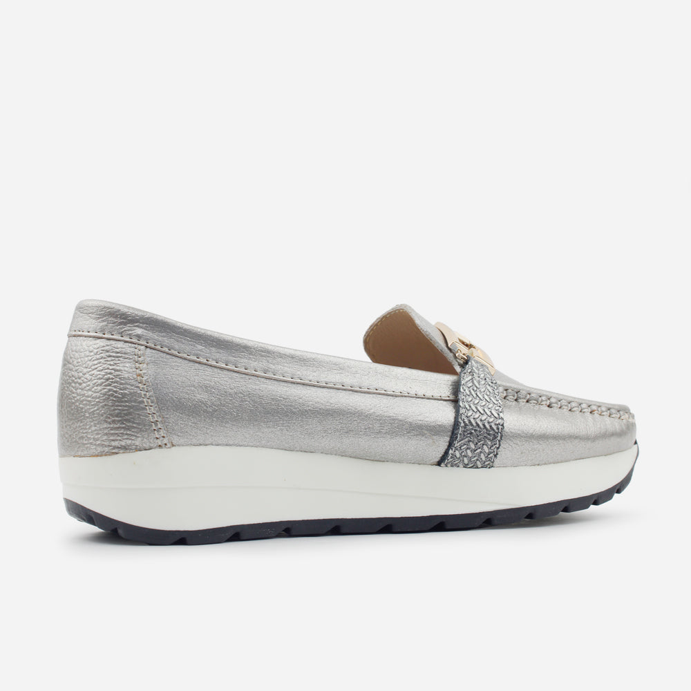 Mocasin plataforma vivienne de cuero para mujer - Fusil