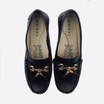 Mocasin plataforma eva de cuero para mujer - Negro