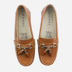 Mocasin plataforma eva de cuero para mujer - Miel