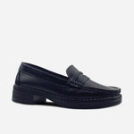 Mocasin tractorado lia de cuero para mujer - Negro