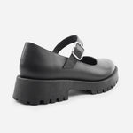 Mocasin tractorado camil de cuero para mujer - Negro