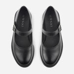 Mocasin tractorado camil de cuero para mujer - Negro