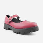 Mocasin tractorado camil de cuero para mujer - Vino