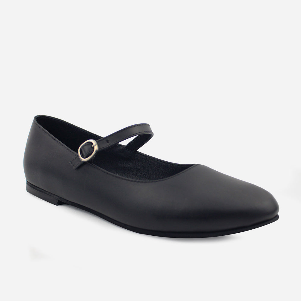 Baleta plana floral de sintético para mujer - Negro
