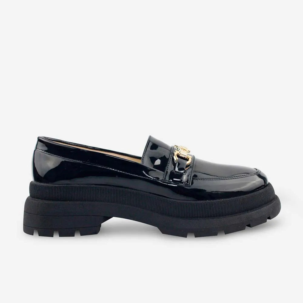 Mocasin plataforma ursula de sintético para mujer - Negro