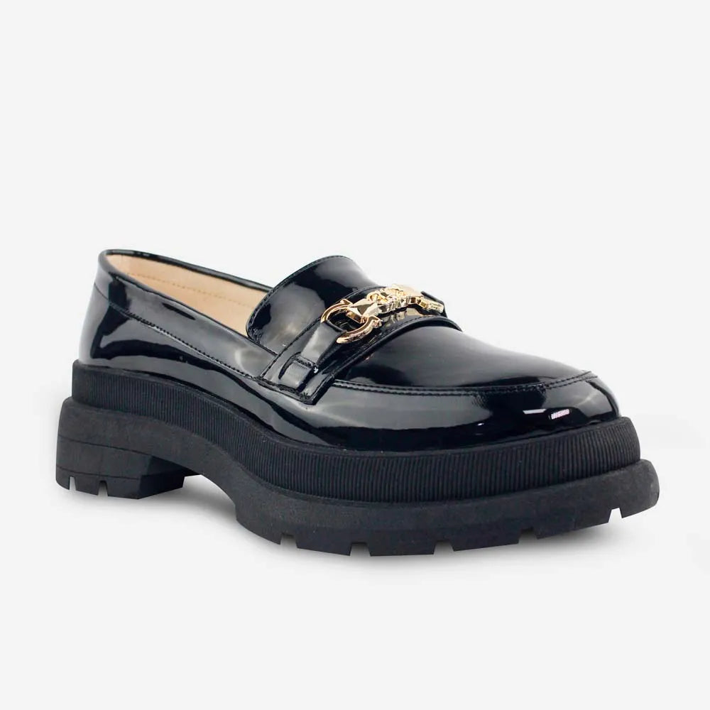 Mocasin plataforma ursula de sintético para mujer - Negro