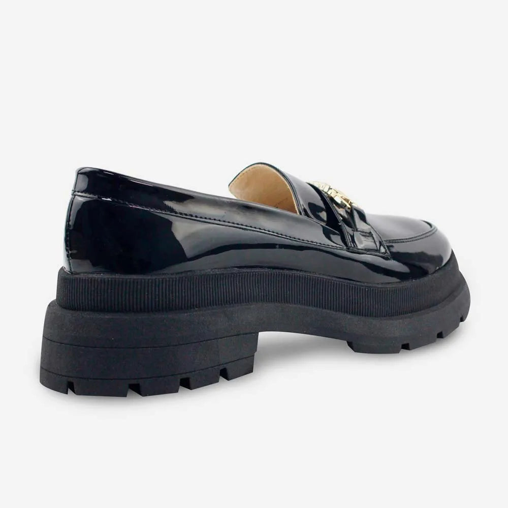 Mocasin plataforma ursula de sintético para mujer - Negro