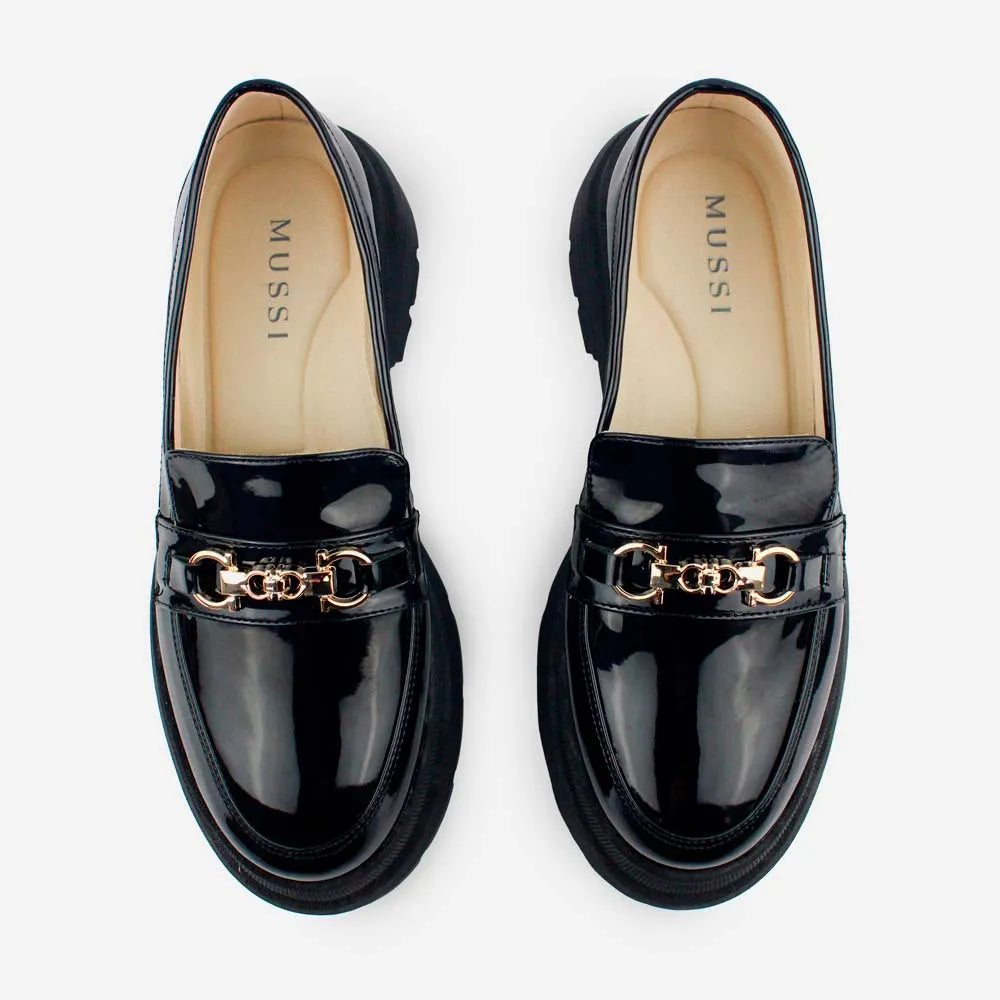 Mocasin plataforma ursula de sintético para mujer - Negro