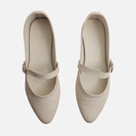 Baleta plana lilith de cuero para mujer - Hueso