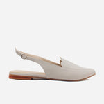 Baleta destalonada sarah de cuero para mujer - Gris