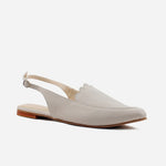 Baleta destalonada sarah de cuero para mujer - Gris