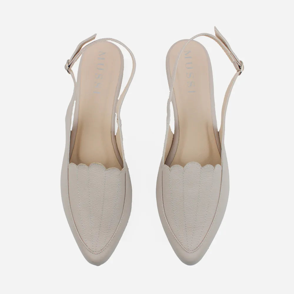 Baleta destalonada sarah de cuero para mujer - Gris