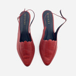 Baleta destalonada sarah de cuero para mujer - Vino