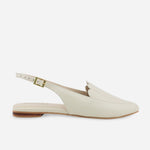 Baleta destalonada sarah de cuero para mujer - Hueso