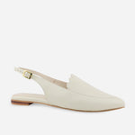 Baleta destalonada sarah de cuero para mujer - Hueso