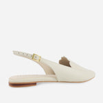 Baleta destalonada sarah de cuero para mujer - Hueso