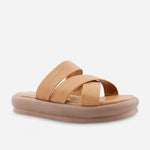 Sandalia flatform diera de sintético para mujer - Almendra