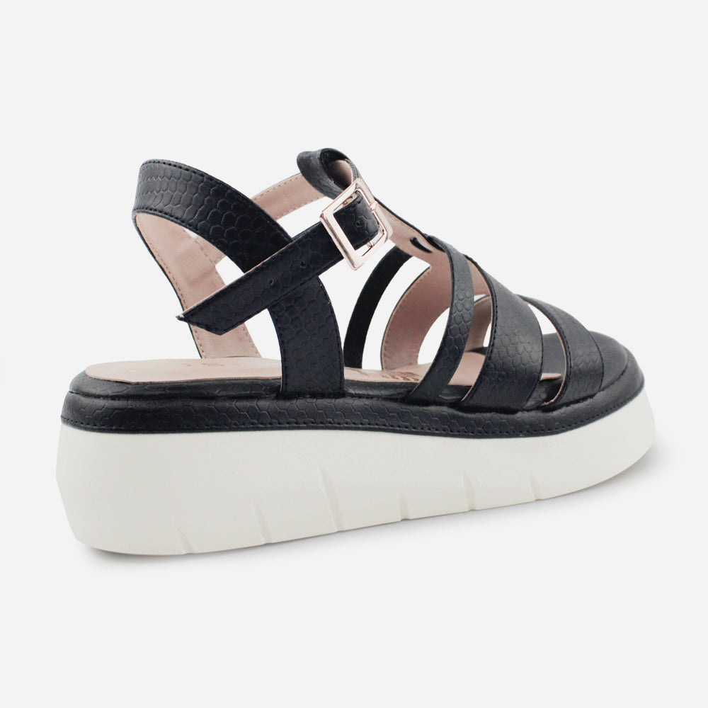 Sandalia chunky nerea de sintético para mujer - Negro