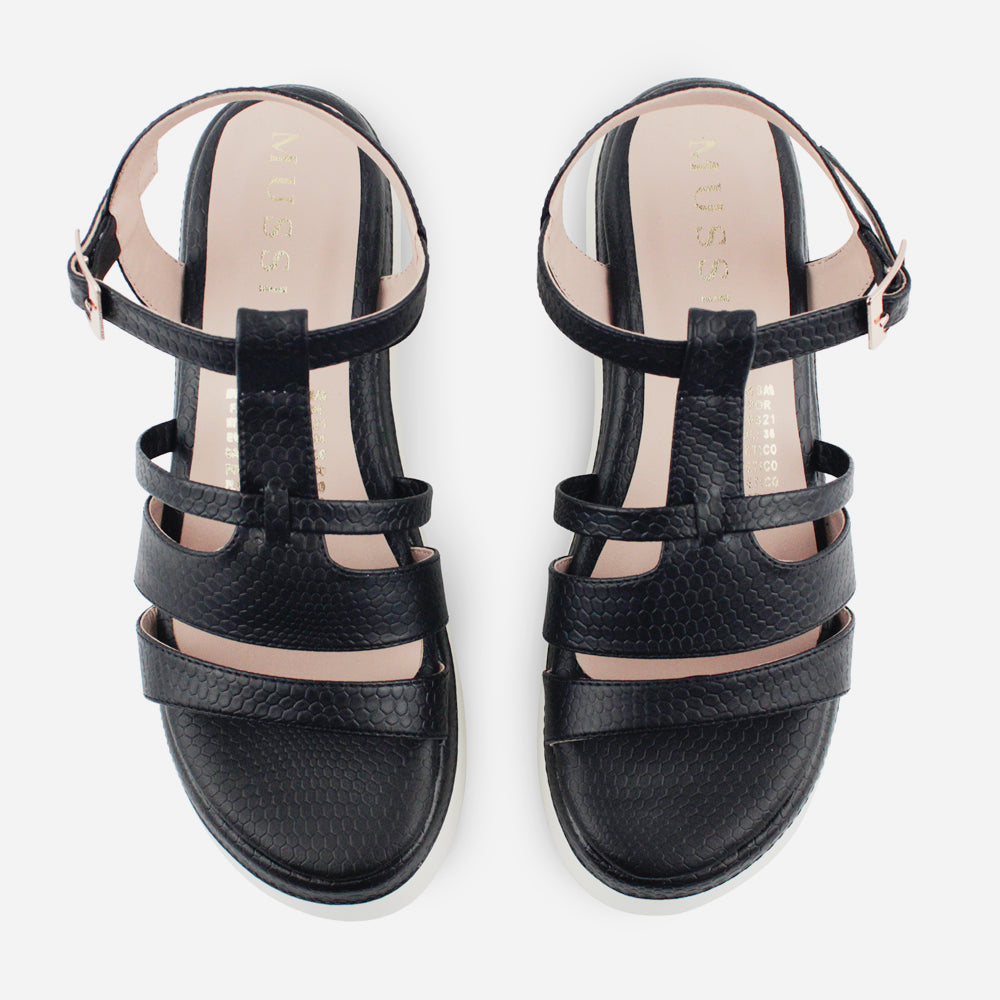 Sandalia chunky nerea de sintético para mujer - Negro