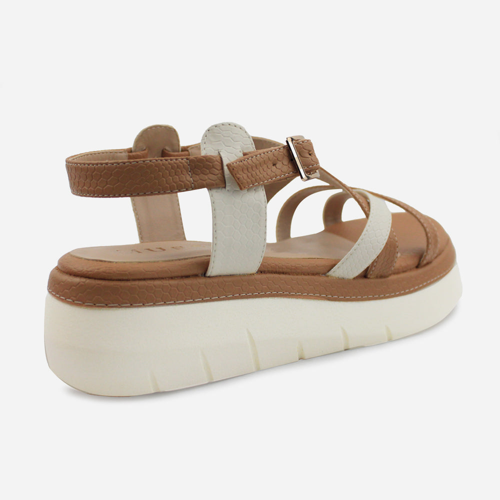 Sandalia chunky perla de sintético para mujer - Almendra