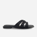 Sandalia plana susana de sintético para mujer - Negro