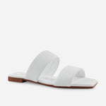 Sandalia plana marcel de sintético para mujer - Blanco