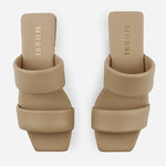 Sandalia plana marcel de sintético para mujer - Taupe