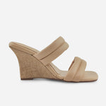 Sandalia plataforma cacao de sintético para mujer - Beige