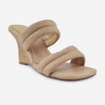 Sandalia plataforma cacao de sintético para mujer - Beige