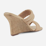 Sandalia plataforma cacao de sintético para mujer - Beige