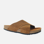 Sandalia plana nova de cuero para hombre - Miel