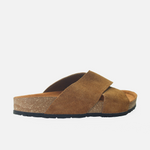 Sandalia plana nova de cuero para hombre - Miel