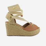 Sandalia plataforma piera de sintético para mujer - Almendra