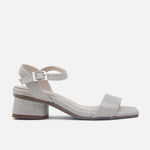 Sandalia tacon soleil de cuero para mujer - Gris