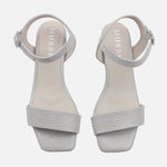 Sandalia tacon soleil de cuero para mujer - Gris