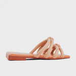 Sandalia plana zara de sintético para mujer - Nude