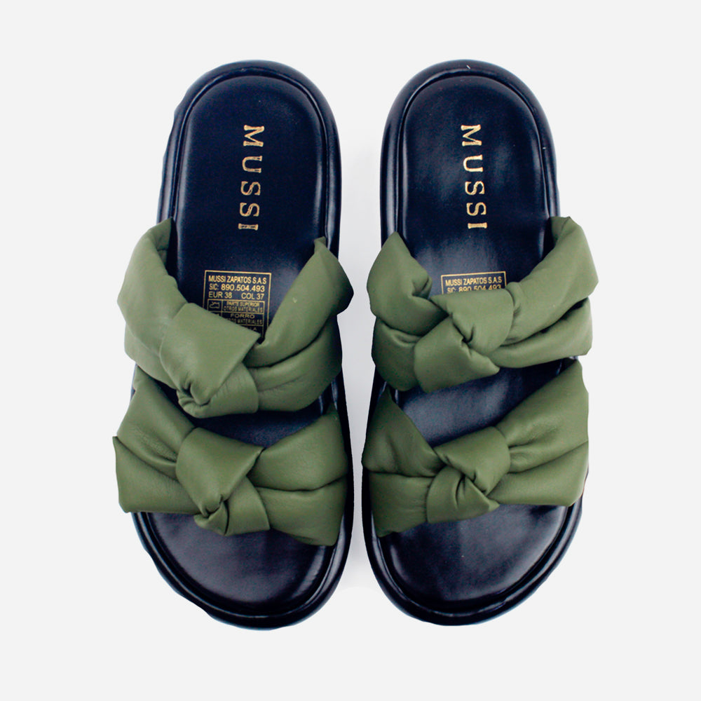 Sandalia flatform hielo de sintético para mujer - Verde
